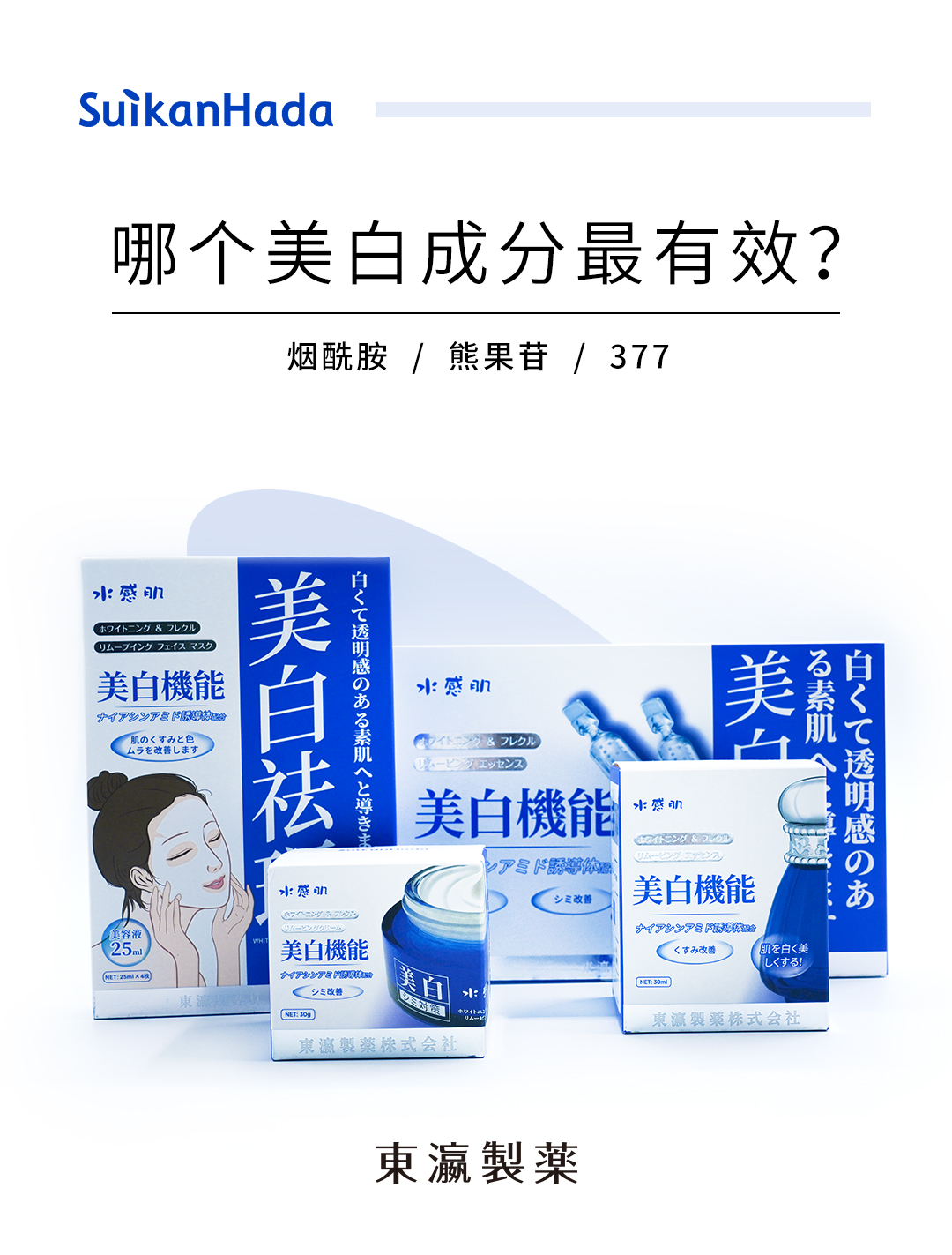 烟酰胺/熊果苷/377 哪个美白成分最有效？